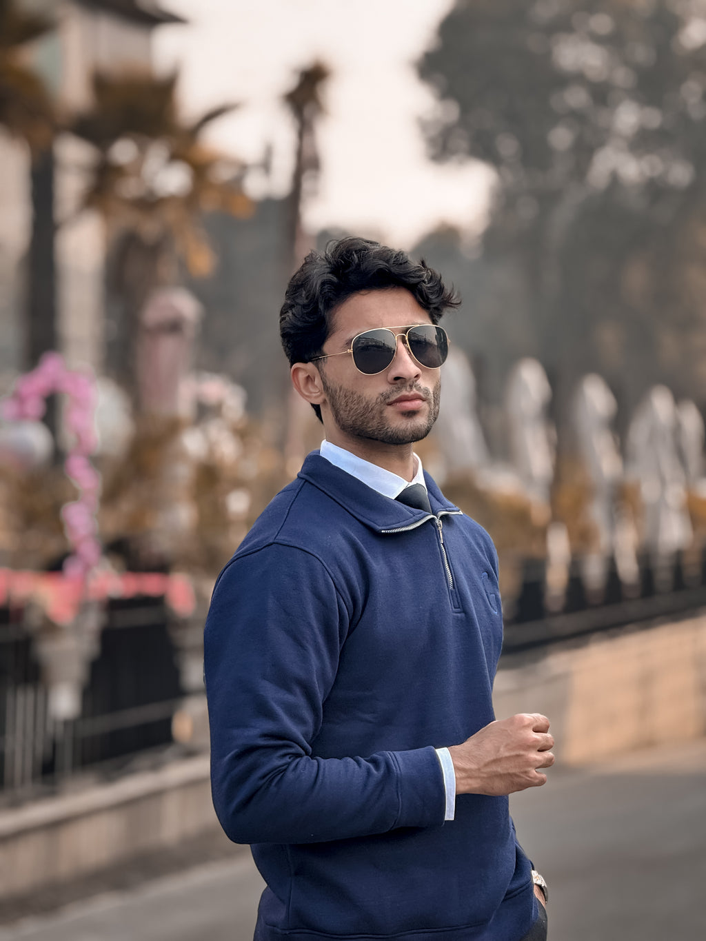 Grags Premium Zipper Sweatshirt Navy