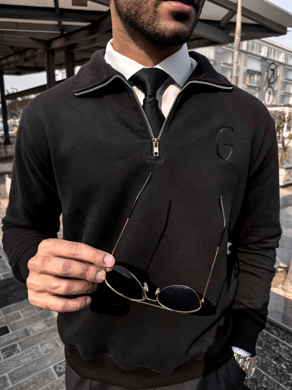 Grags Premium Zipper Sweatshirt Black