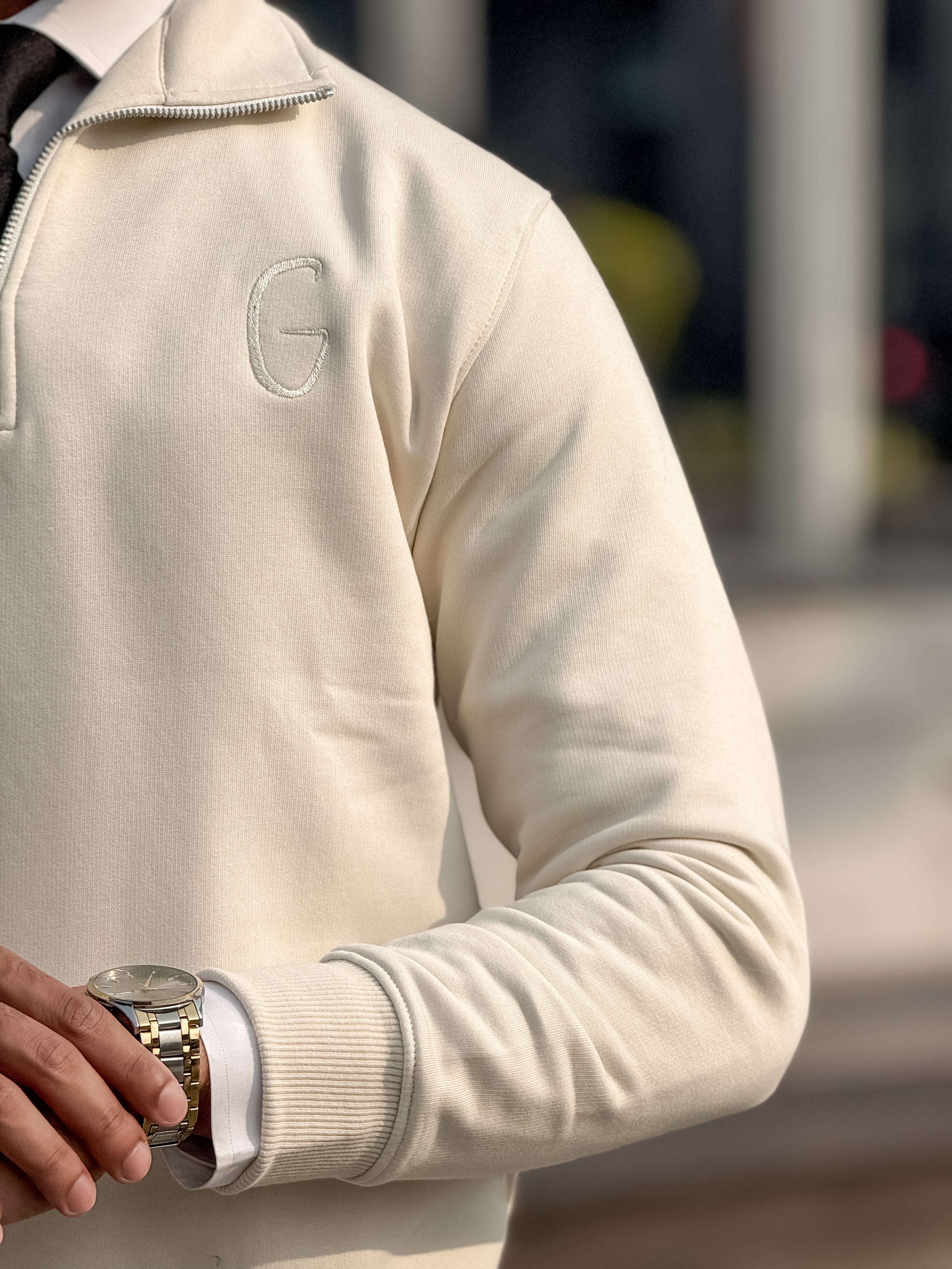 Grags Premium Zipper Sweatshirt Beige