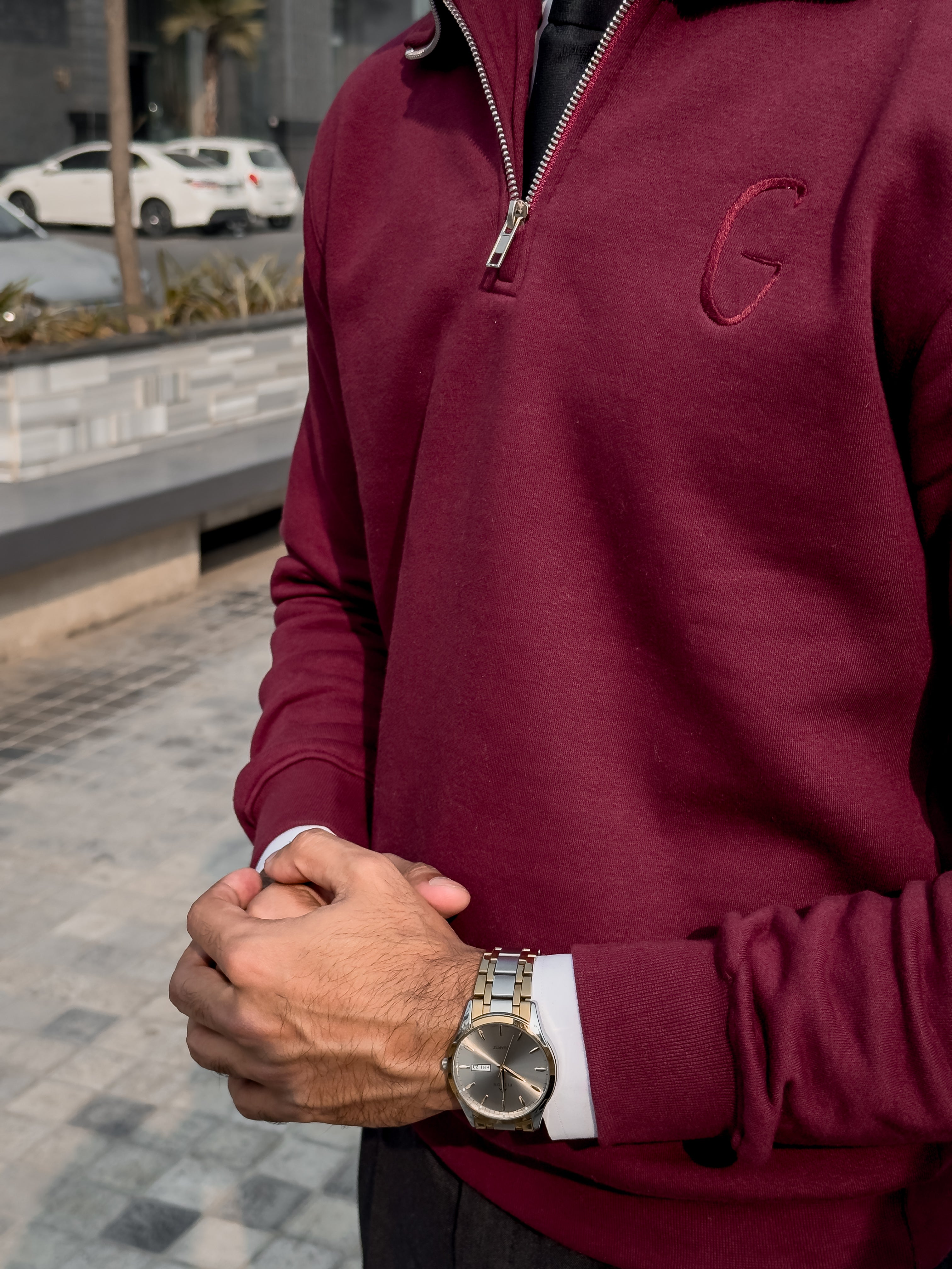 Grags Premium Zipper Sweatshirt Maroon