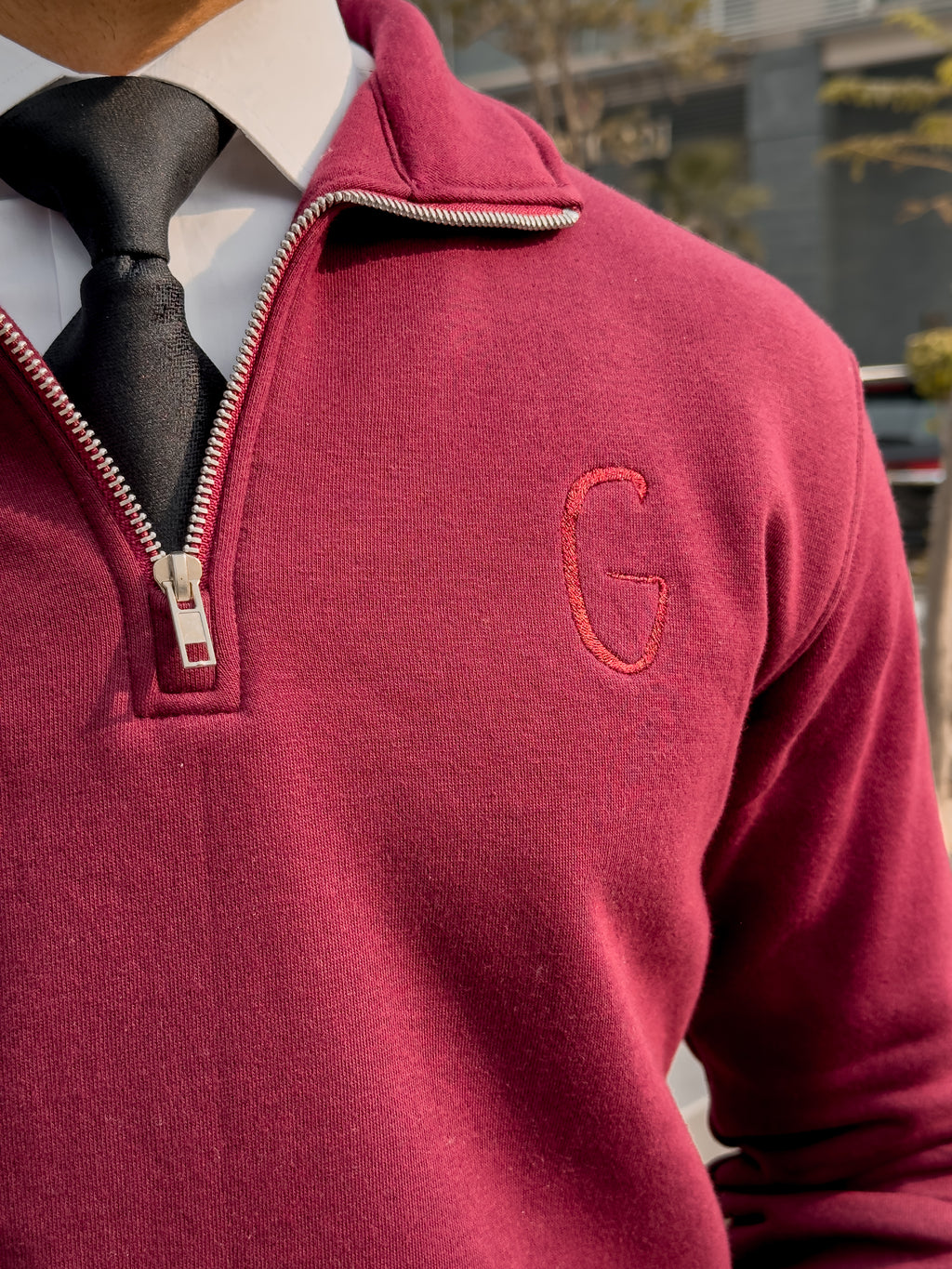 Grags Premium Zipper Sweatshirt Maroon