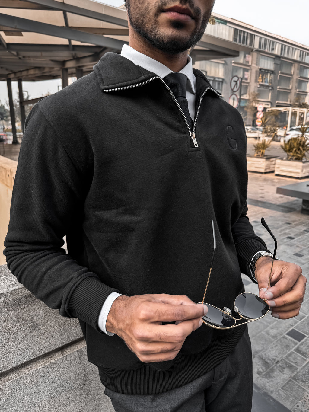 Grags Premium Zipper Sweatshirt Black