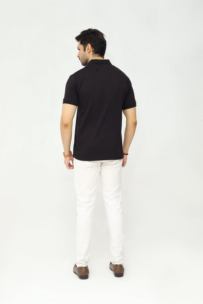 Drop Needle Polo | Deep Charcoal