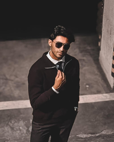 Signature Zipper Sweatshirt | Black