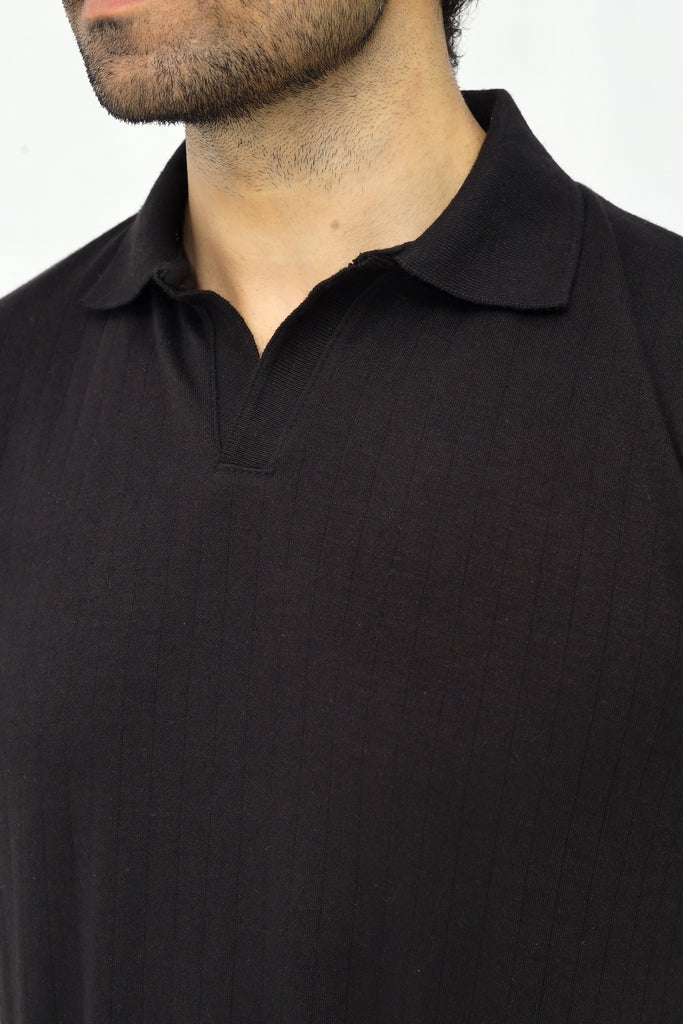 Drop Needle Polo | Deep Charcoal