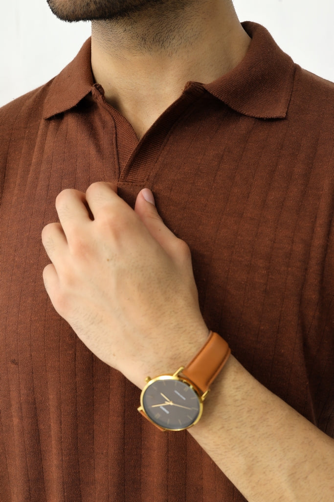 Drop Needle Polo | Earth Brown