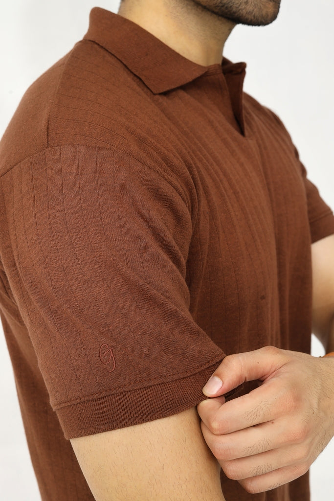 Drop Needle Polo | Earth Brown