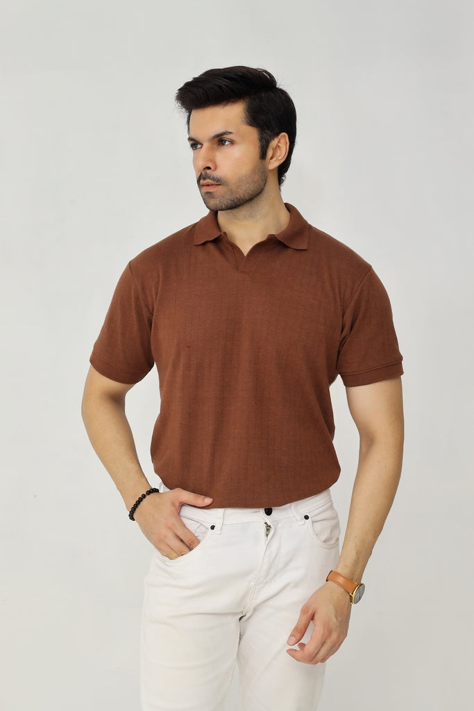 Drop Needle Polo | Earth Brown