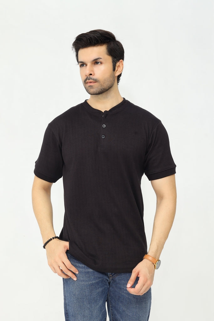Knitted Henley Shirt | Earth Brown