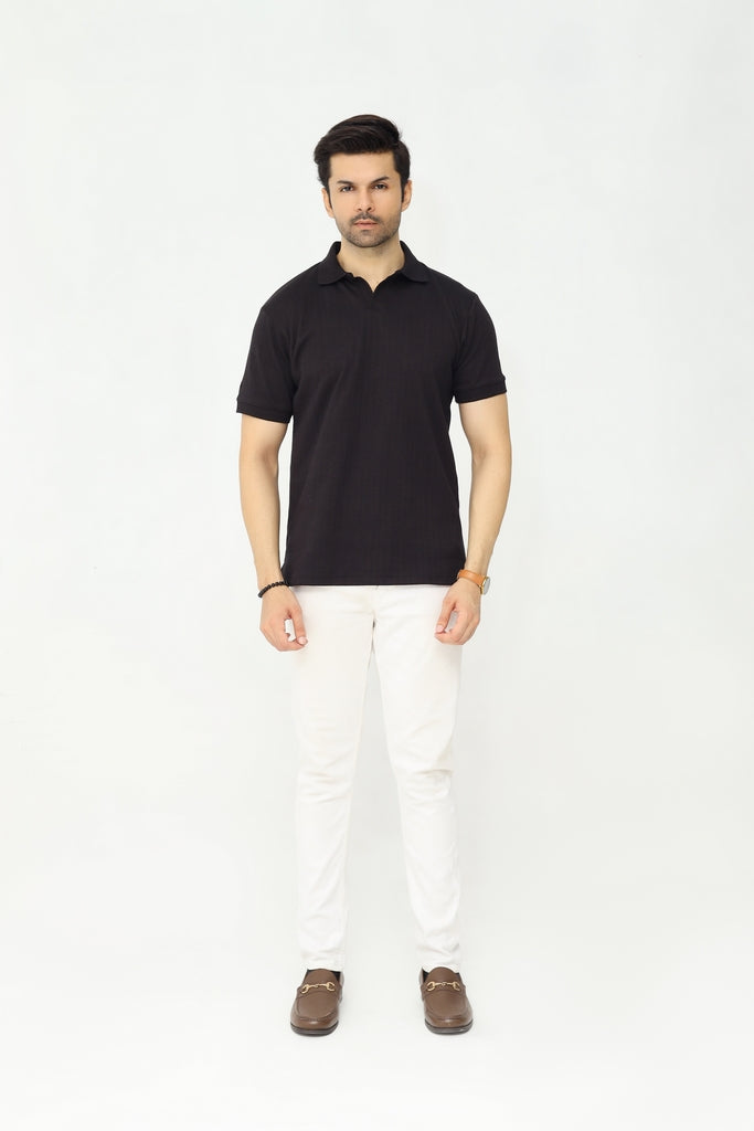 Drop Needle Polo | Deep Charcoal