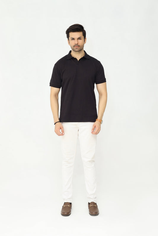 Drop Needle Polo Deep Charcoal