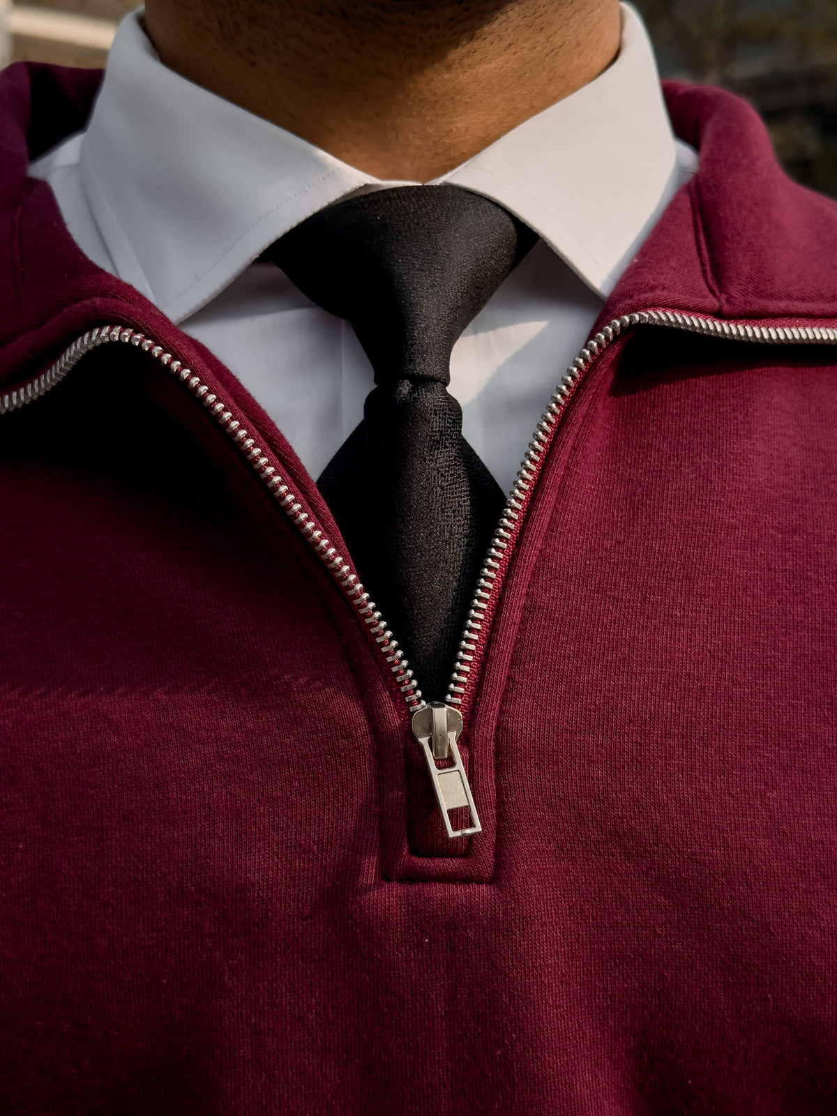 Signature Zipper Sweatshirt | Royal Maroon