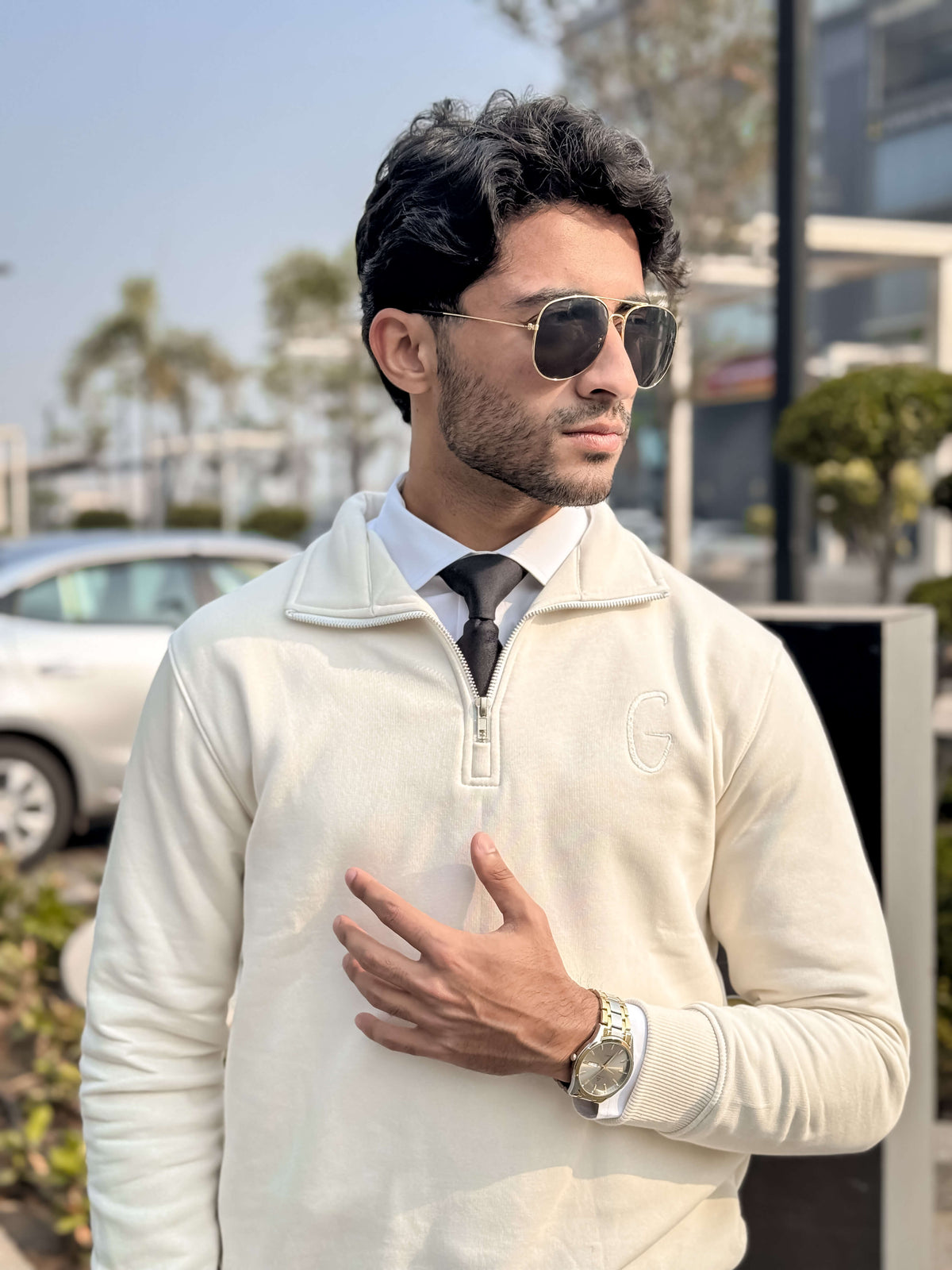 Signature Zipper Sweatshirt | Black